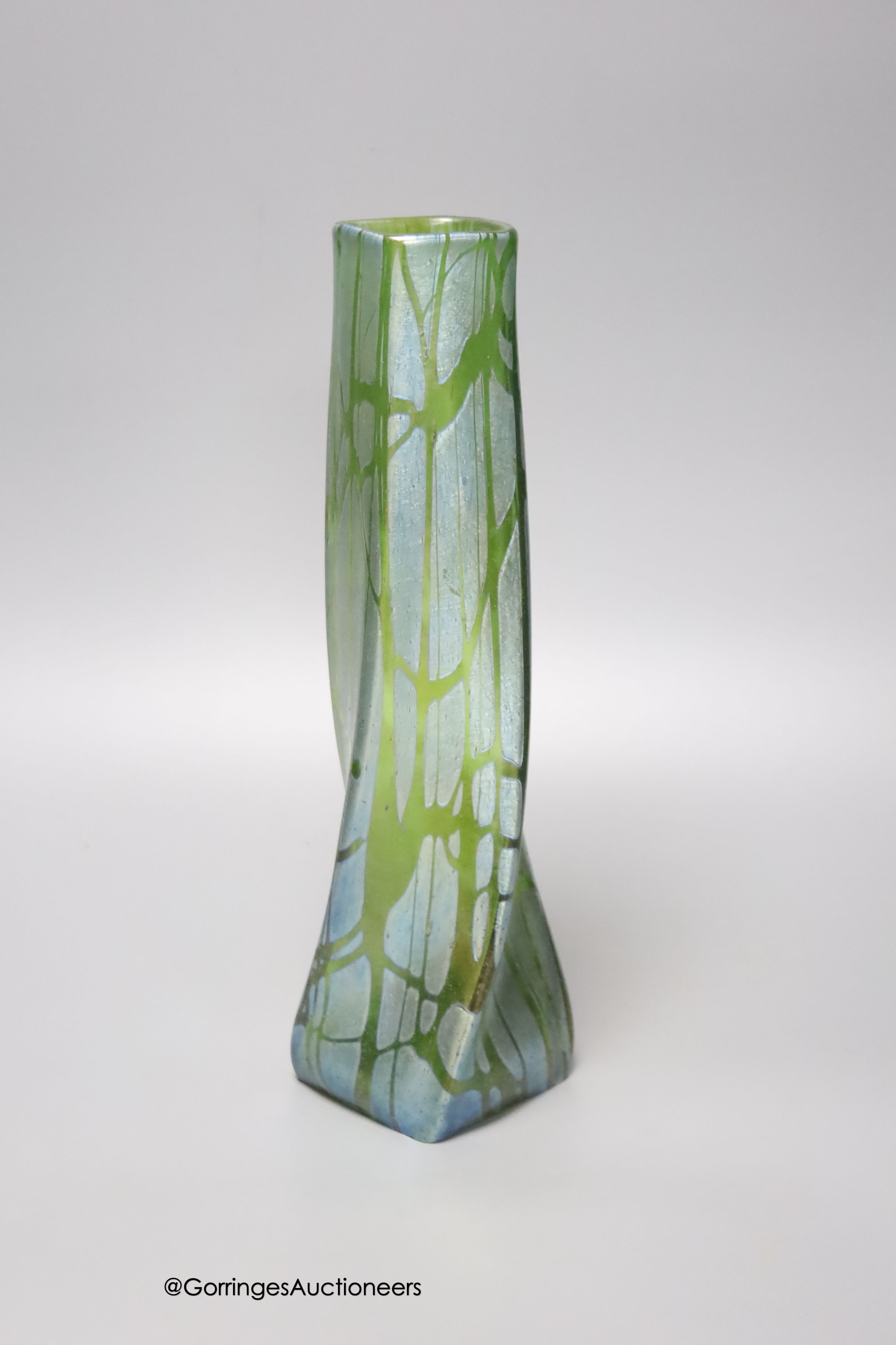 A Loetz Creta pampas glass vase, height 31cm